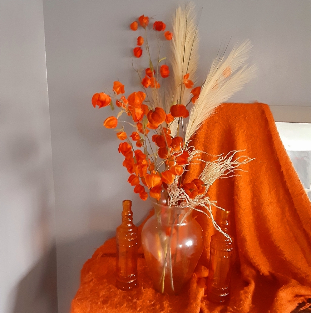 Fall Floral Stems and Bottle Decor